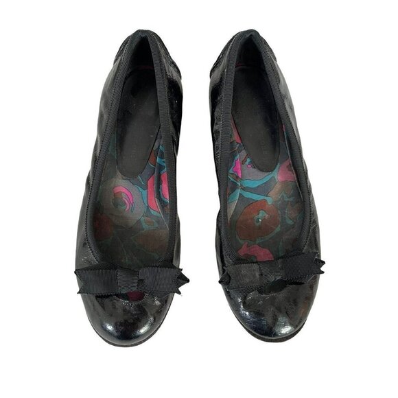Marc By Marc Jacobs Black Patent Leather Ballet Flats w/ Grosgrain Bow 37.5 US 7 - Picture 2 of 10